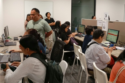 The Philippines' new online voting system has been marked by confusion and fears of disenfranchisement - Purple ROMERO (AFP)