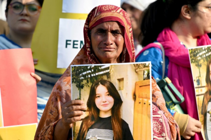 Pakistani TikTok star Sana Yousaf was shot dead at her house by a man whose advances she had repeatedly rejected - Farooq NAEEM (AFP)