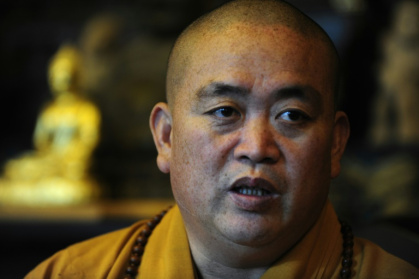 Abbot Shi Yongxin, long known as the "CEO monk", is suspected of "embezzling project funds and temple assets", his temple said in a statement on its official WeChat account - PETER PARKS (AFP)