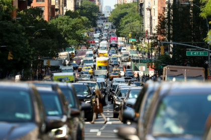 New Yorkers and visitors to the megacity of eight million people are bombarded with blaring sirens, loud locals, raucous bars and car horns almost constantly - CHARLY TRIBALLEAU (AFP)