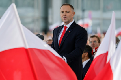 Poland's President Karol Nawrocki has vetoed legislation that would rights being given to Ukrainians in Poland - Wojtek RADWANSKI (AFP)