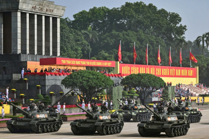 Tens of thousands of troops and civilians paraded in Hanoi to mark Vietnam's 80 years of independence - Nhac NGUYEN (AFP)