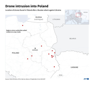 Drone intrusion into Poland - Sylvie HUSSON, Jean-Michel CORNU (AFP)