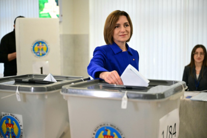 Pro-EU President Maia Sandu of PAS has warned of the 'massive' Russian interference - Daniel MIHAILESCU (AFP)