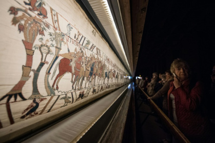 The Bayeux Tapestry tells the story of the 11th-century Norman conquest of England - LOIC VENANCE (AFP)