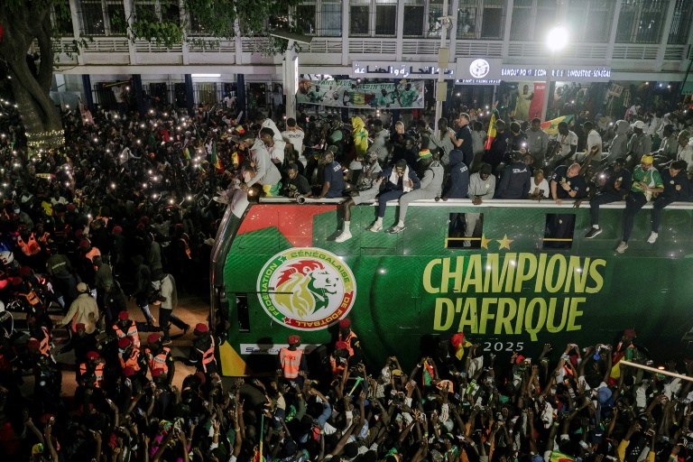Senegal's 'historic' AFCON champs honoured with parade, presidential praise