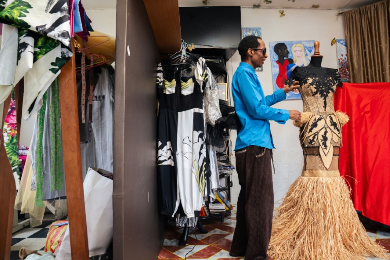 Gabon fashion designer brings traditional raffia to Paris runways