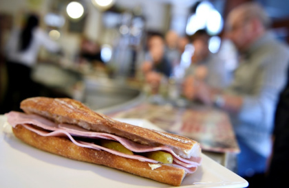 The humble ham and butter sandwich has become a gourmet staple - LOIC VENANCE (AFP)