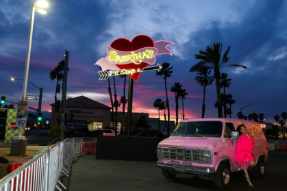 Fans at Coachella were treated to slushies and selfie opportunities at "Sabrina Carpenter's Pit Stop" before the singer's headliner set on Friday - VALERIE MACON (AFP)